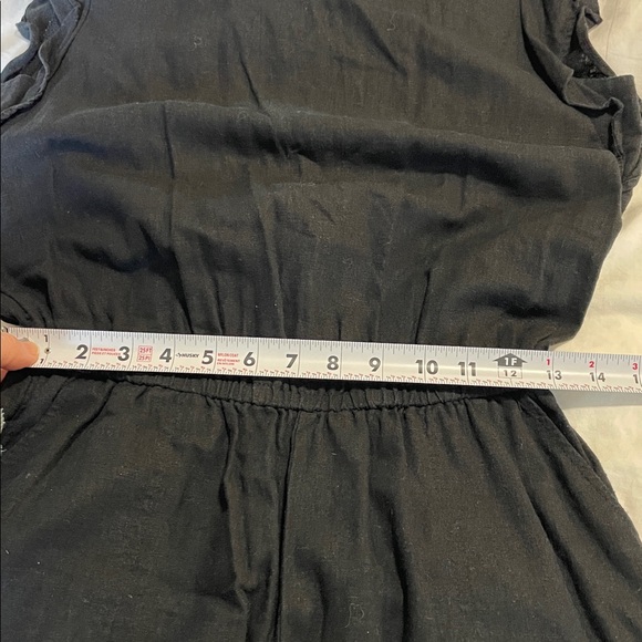 Old Navy | Black | Ruffle | Linen Blend |Sleeveless | Cropped | Romper  | Size S - Picture 10 of 16